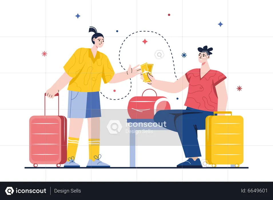 Couple going for vacation  Illustration