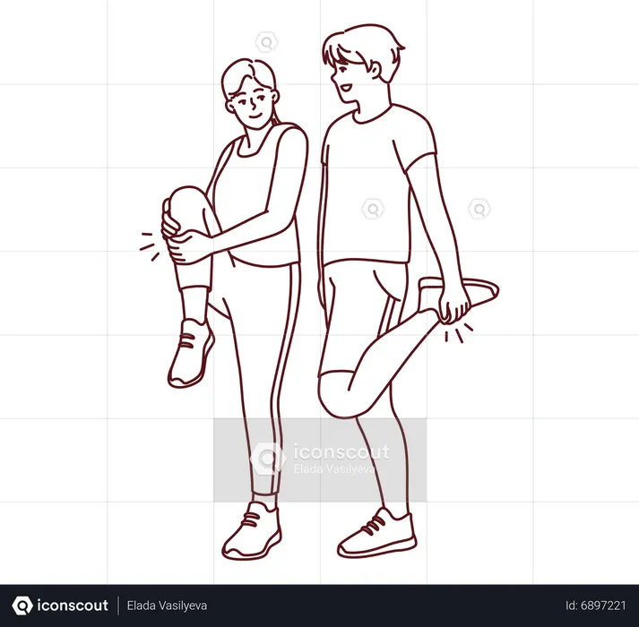 Couple going for workout  Illustration