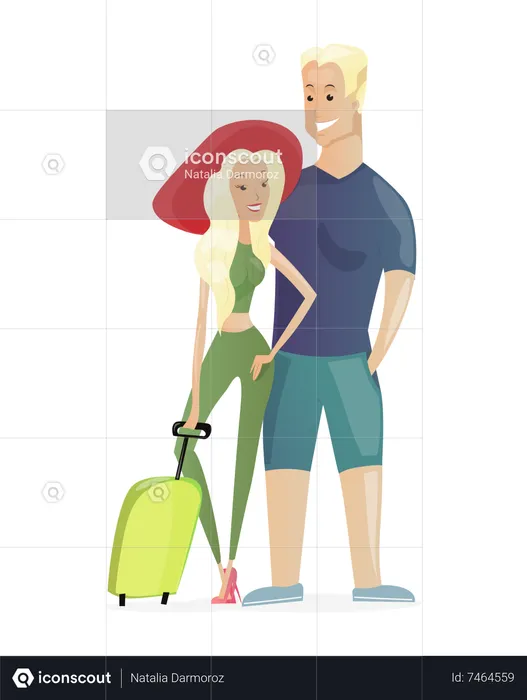 Couple going on a vacation  Illustration