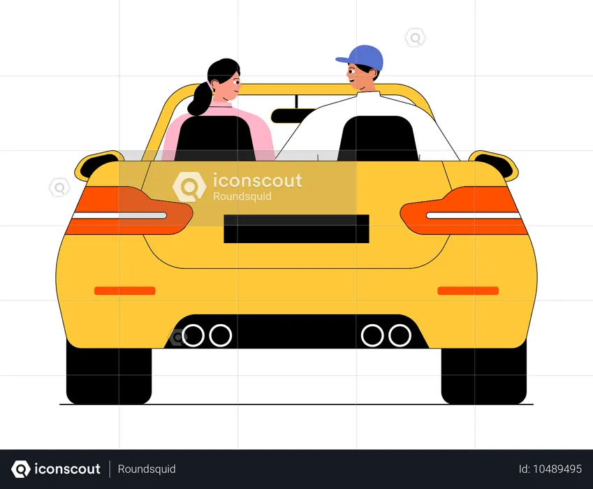 Couple going to road trip  Illustration