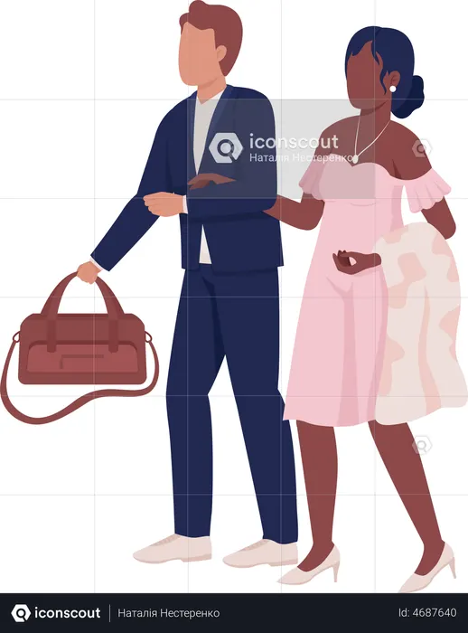 Couple going together  Illustration