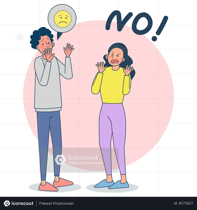Couple having Disagreement  Illustration