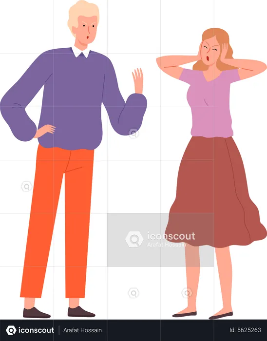 Couple having issues with each other  Illustration