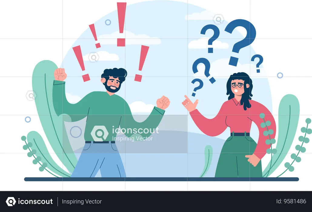 Couple having misunderstanding  Illustration