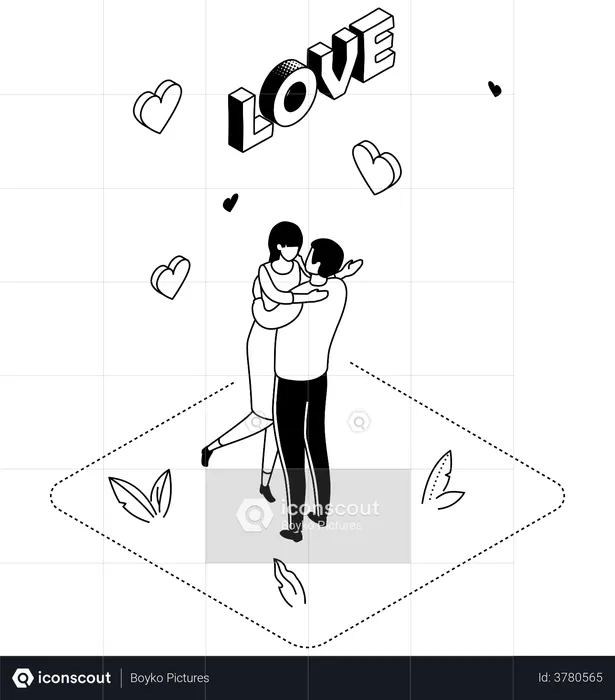 Couple heureux  Illustration