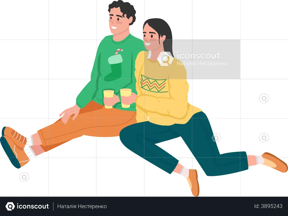 Couple heureux  Illustration