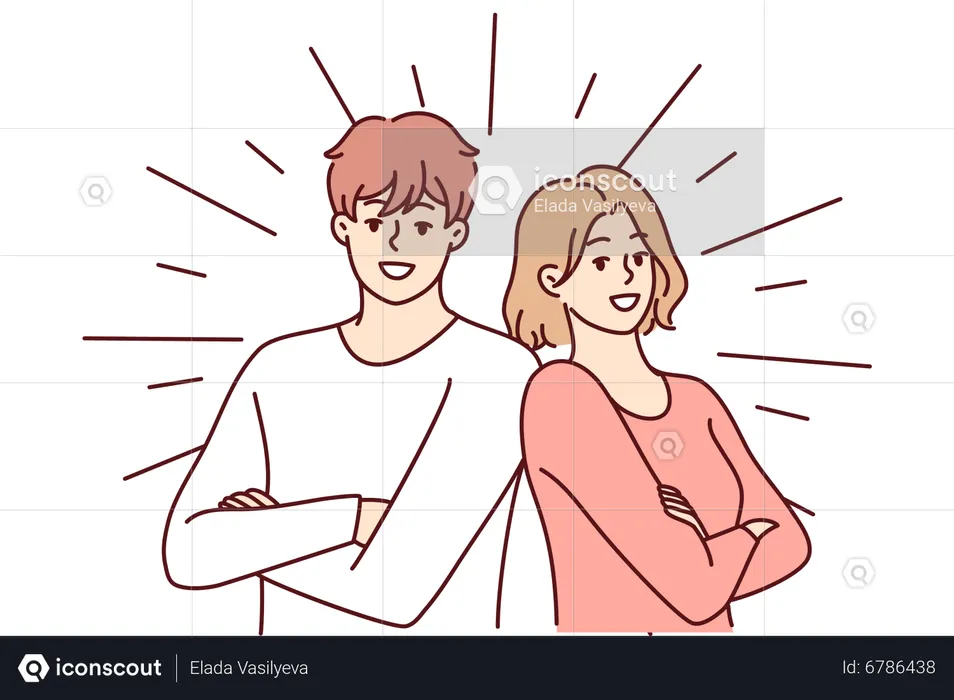 Couple heureux  Illustration