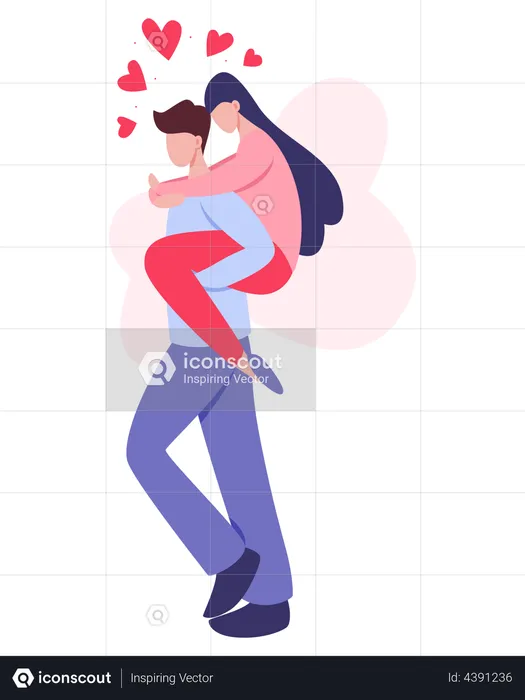 Heureux couple amoureux, passer du temps ensemble  Illustration