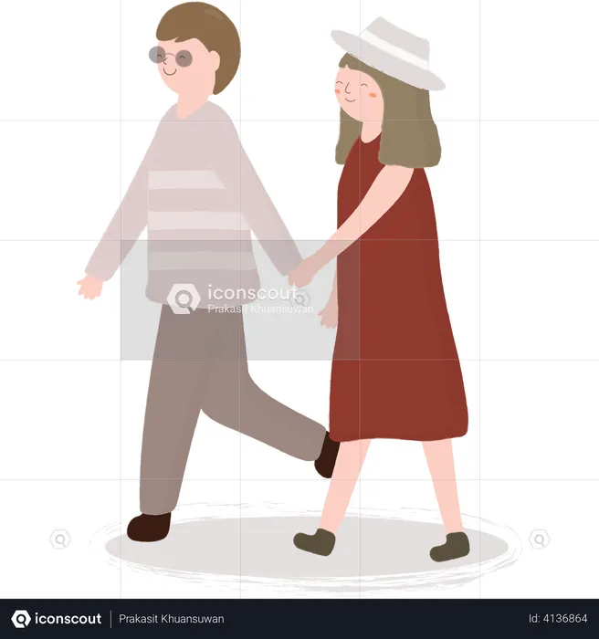 Couple holding hand  Illustration