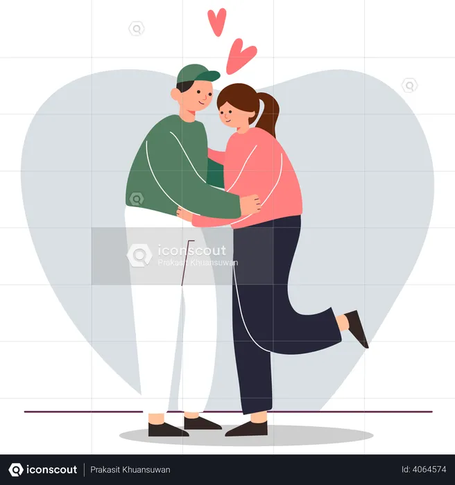 Couple hug  Illustration