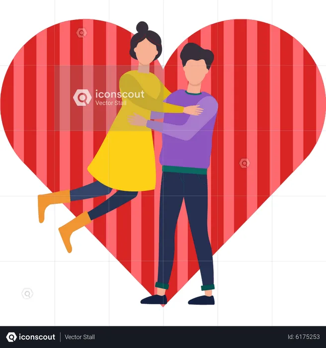 Best Premium Couple Hugging Illustration Download In Png And Vector Format 