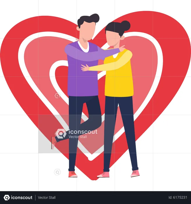 Best Premium Couple Hugging Illustration Download In Png And Vector Format 