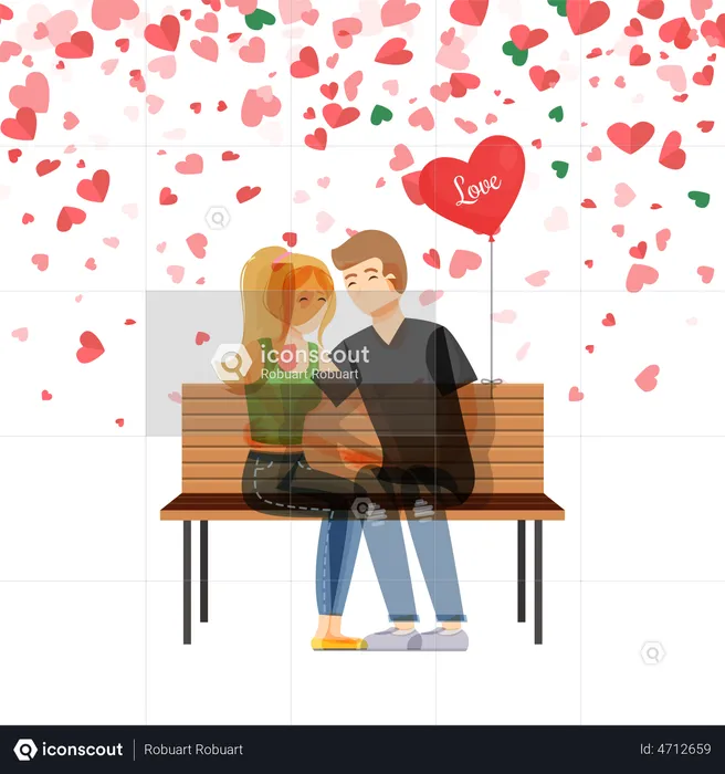 Couple Hugging Each Other  Illustration