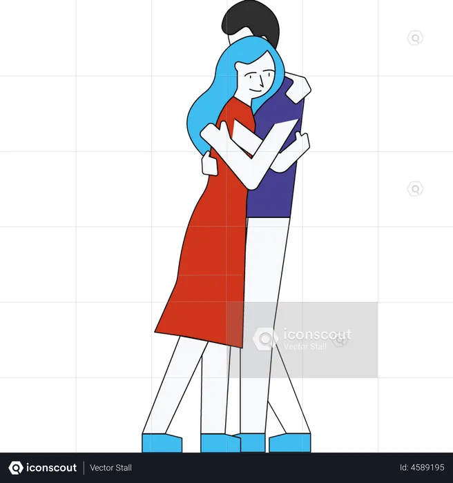 Couple hugging each other  Illustration