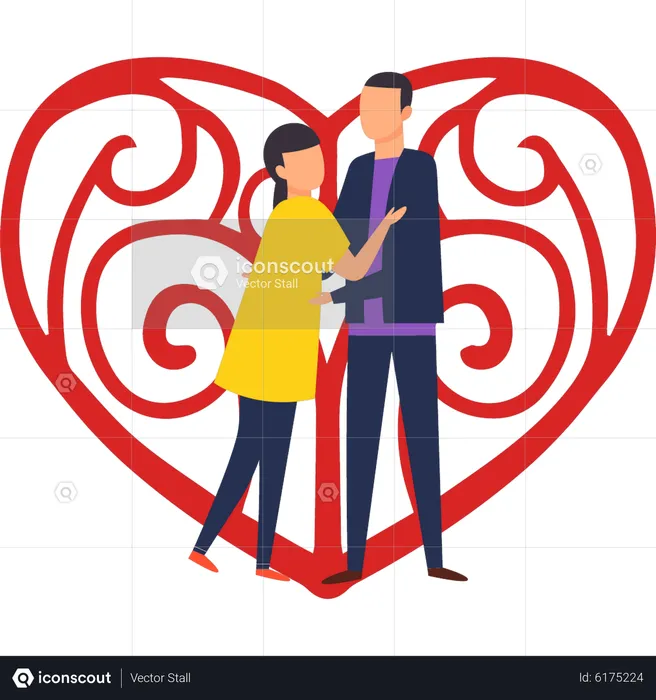 Couple hugging  Illustration