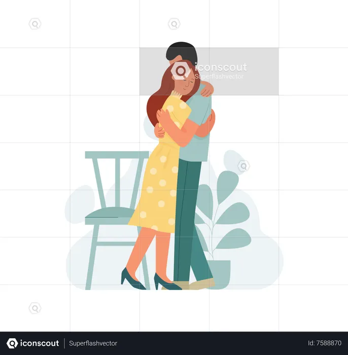 Couple hugging  Illustration