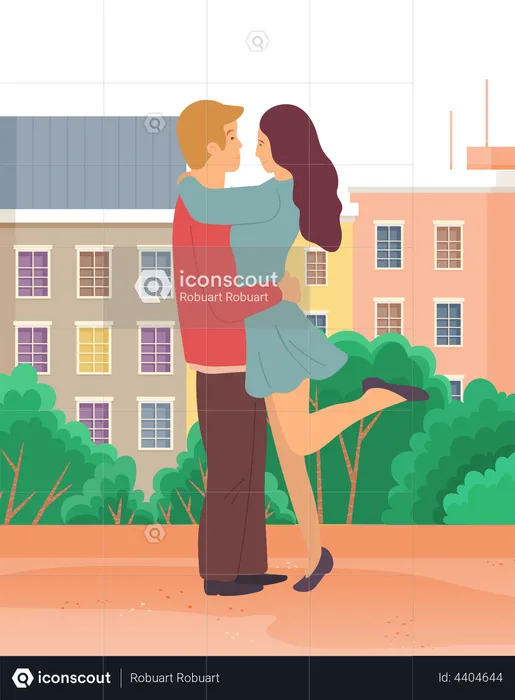 Couple in love hugging  Illustration