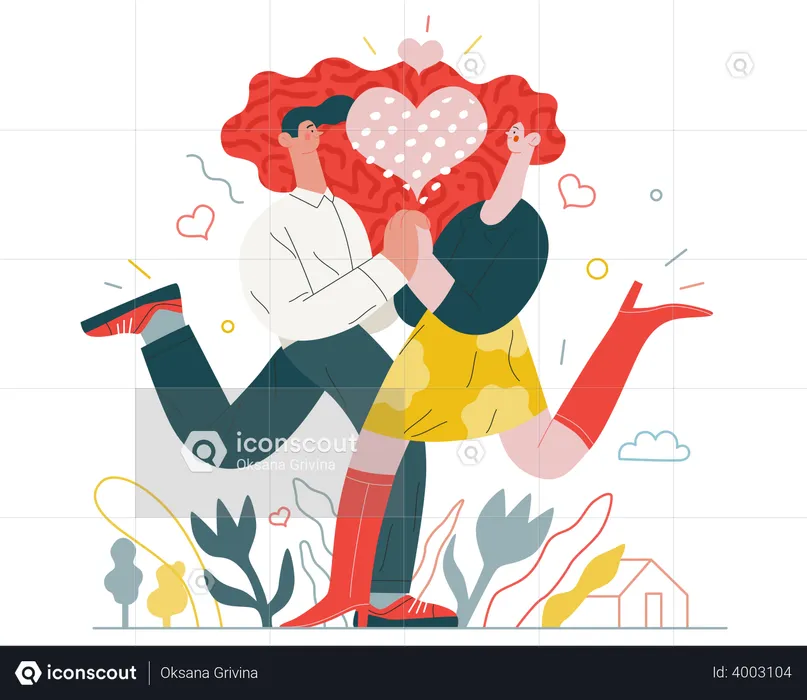 Couple in love  Illustration