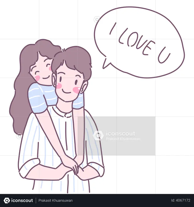 Couple in love  Illustration