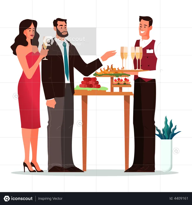 Couple in party  Illustration