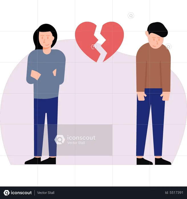 Couple is breaking up  Illustration