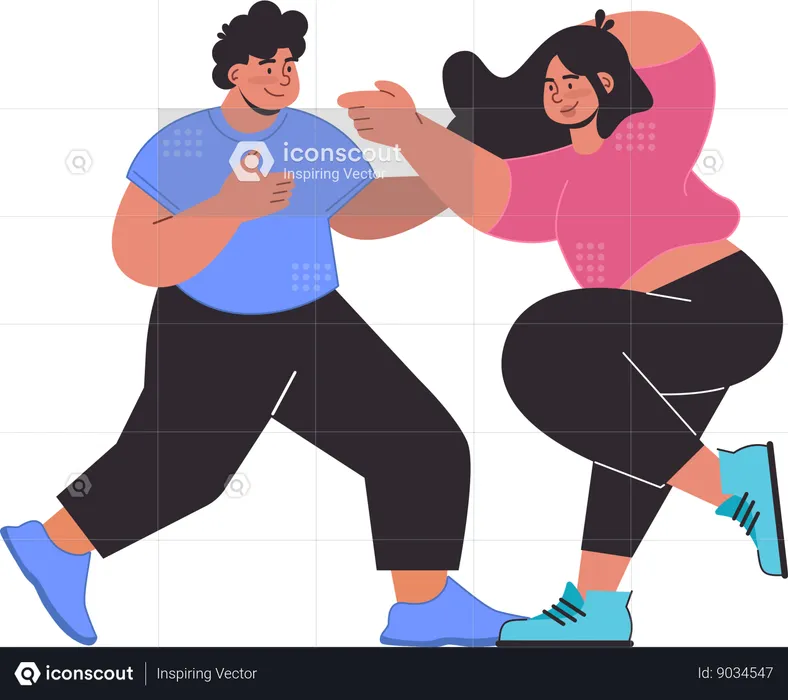 Couple is dancing  Illustration