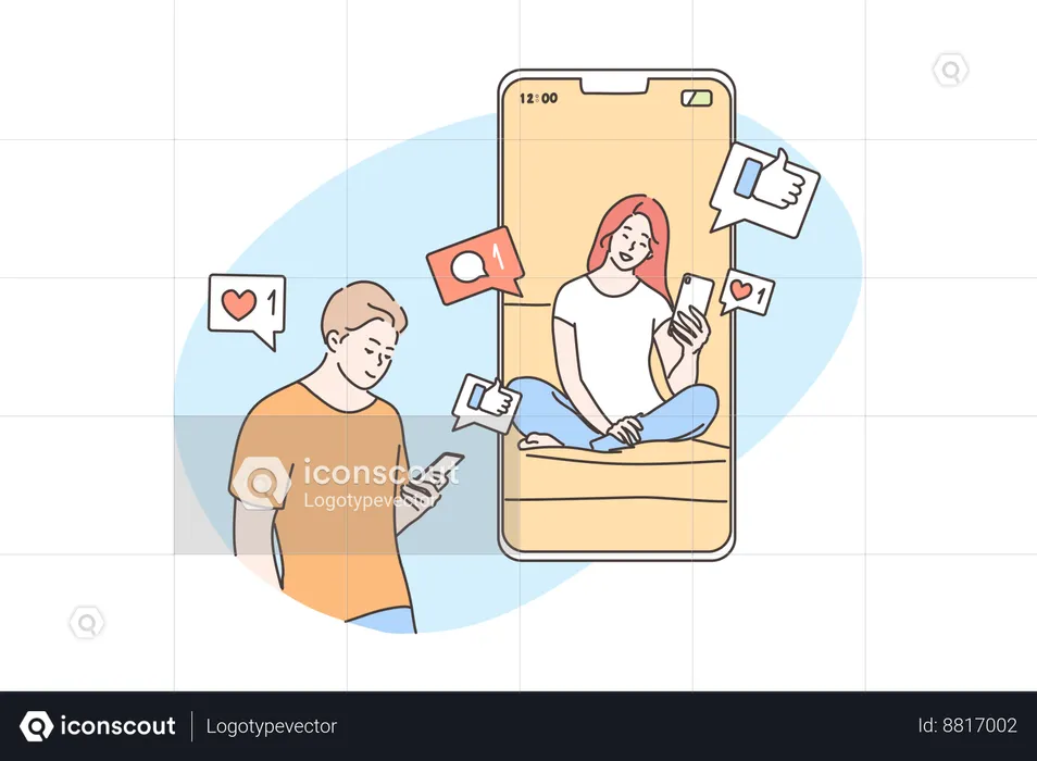 Couple is dating each other  Illustration