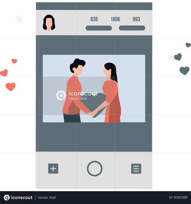 Couple is dating online  Illustration