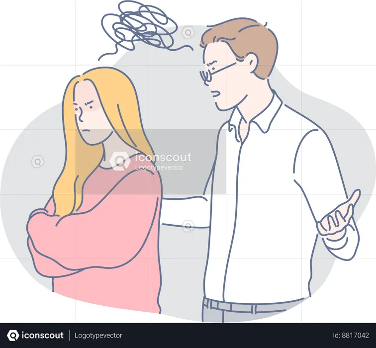 Couple is disagreeing on issues  Illustration