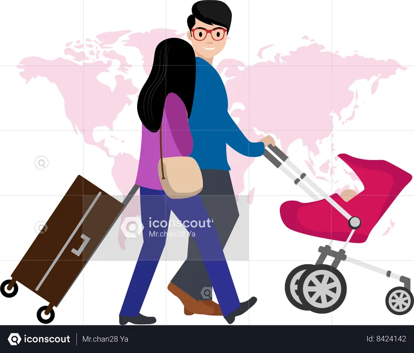 Couple is going for vacation  Illustration
