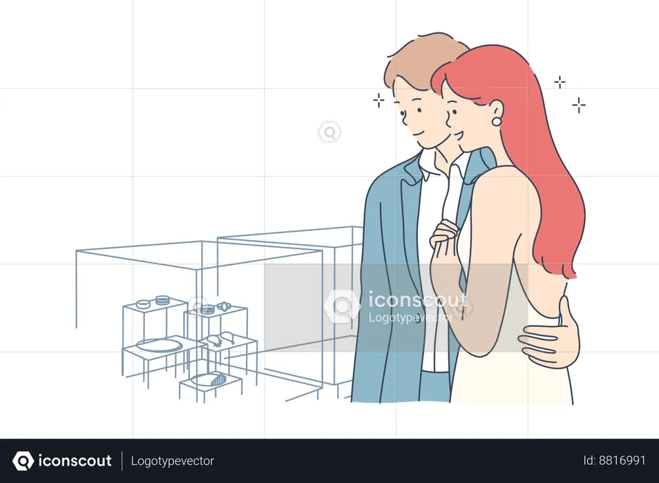 Couple is going on shopping  Illustration
