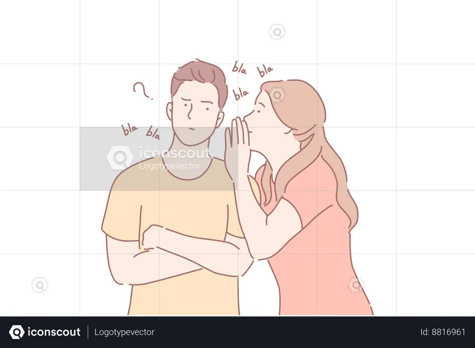 Couple is gossiping  Illustration