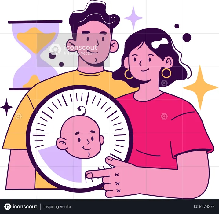 Couple is happy to have ivf baby  Illustration