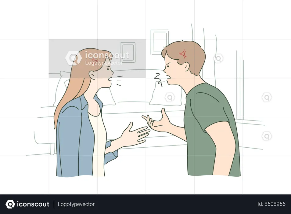 Couple is having disagreement  Illustration