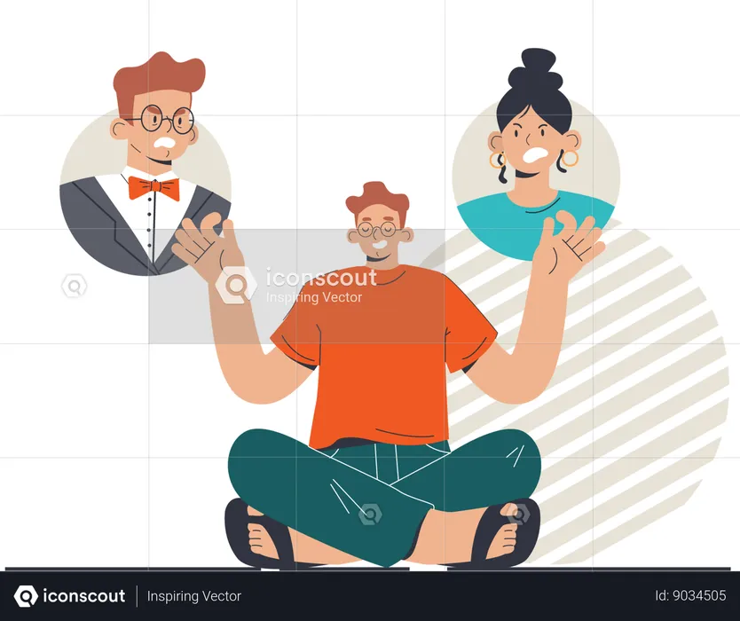 Couple is having opinion difference  Illustration