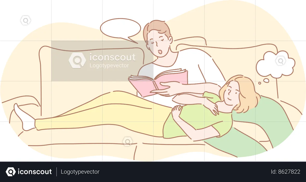 Couple is having quality time  Illustration