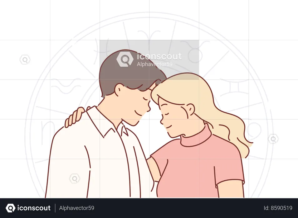 Couple is in romantic mood  Illustration