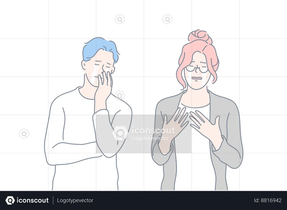 Couple is in sorrow  Illustration