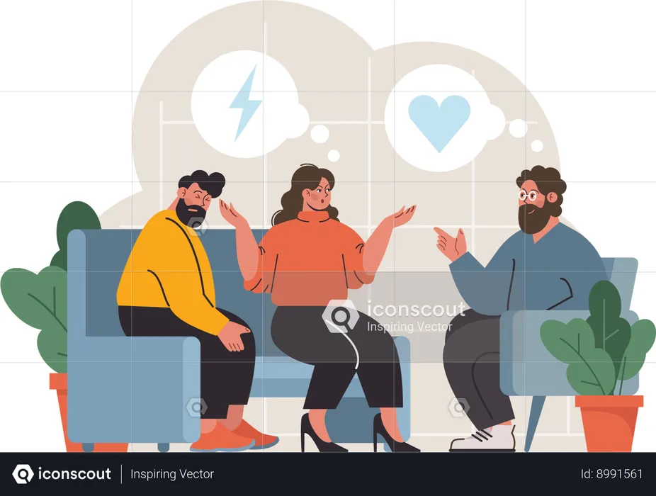 Couple is resolving their disputes between them  Illustration