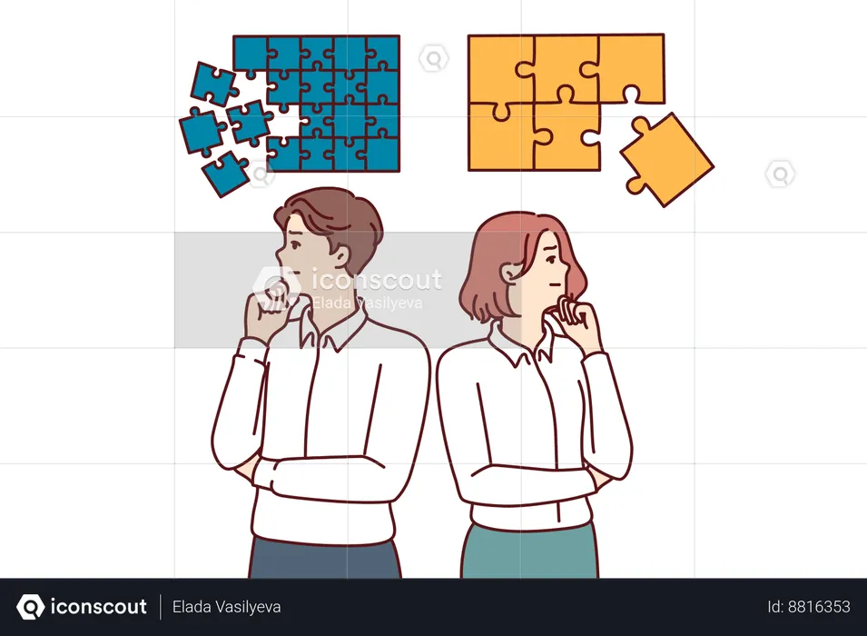 Couple is solving their internal disputes  Illustration