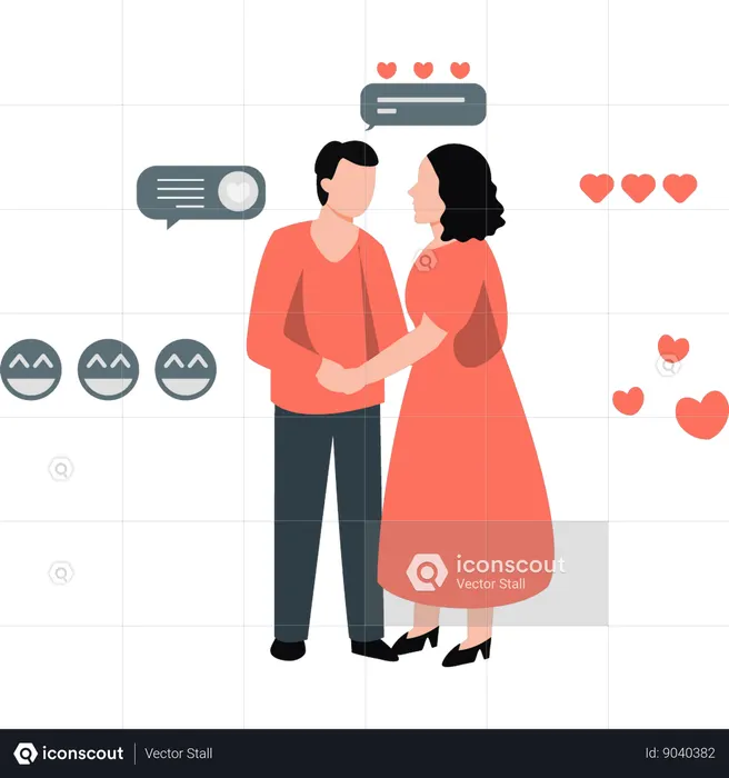 Couple is standing  Illustration