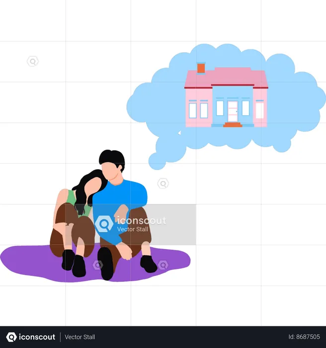 Couple is thinking of buying a new house  Illustration