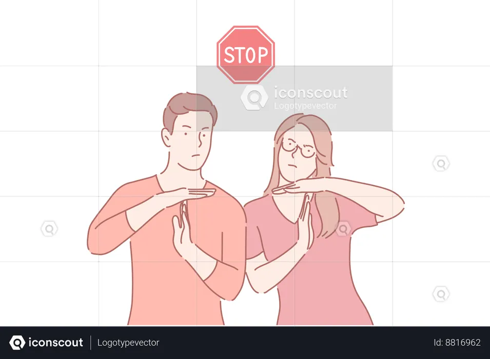 Couple is tired after doing office work  Illustration