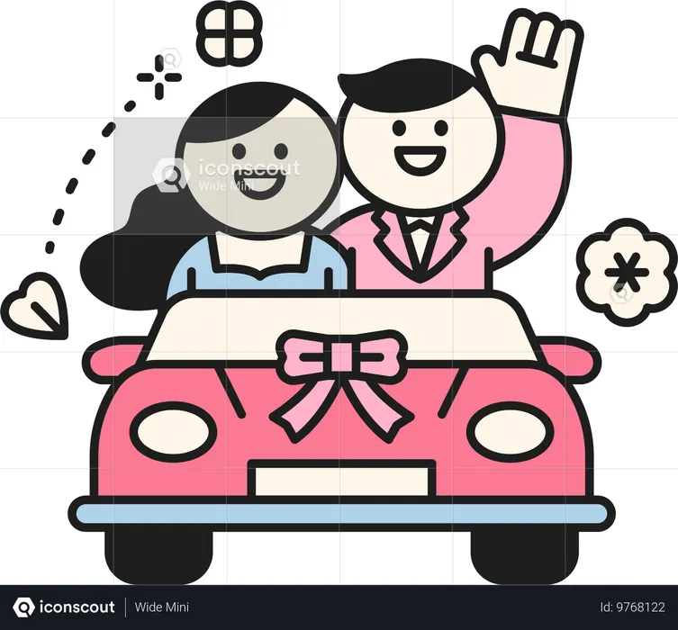 Couple qui vient de se marier  Illustration