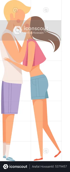 Couple kissing  Illustration