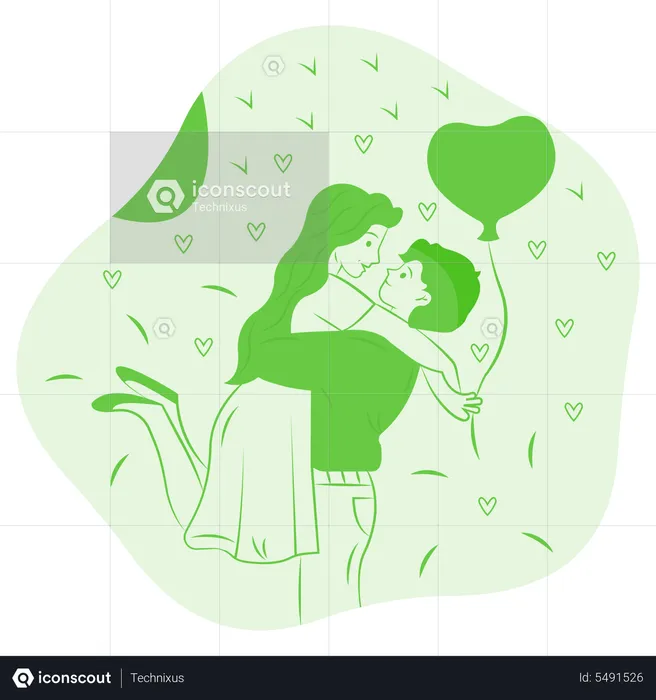 Couple Kissing  Illustration
