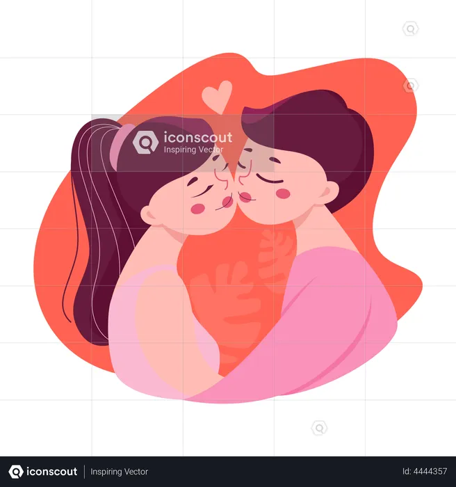 Couple kissing  Illustration