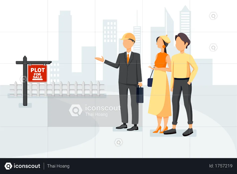 Couple looking for new property for investment  Illustration