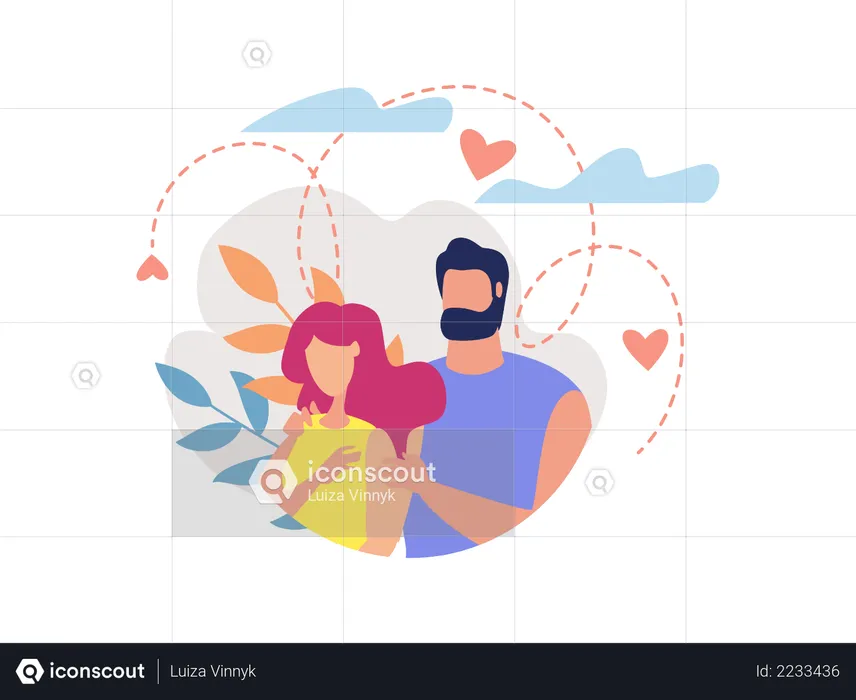 Couple love and care  Illustration