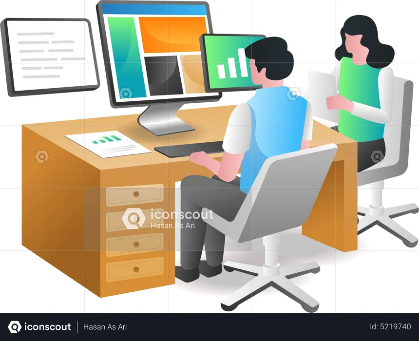 Couple of web designer  Illustration